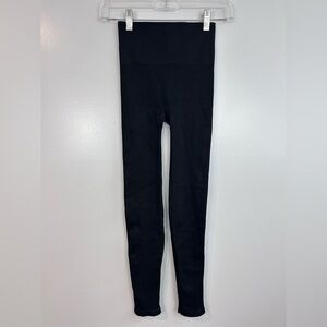 SPANX Black High Rise Ribbed Leggings Size Small